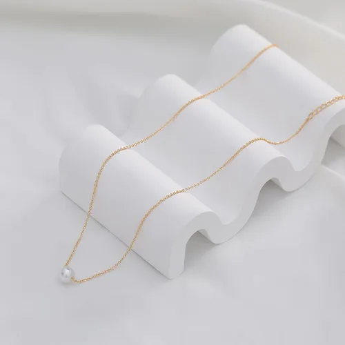 Vista 8 de TOBENY Collares de perlas para mujer, chapado en oro de 14 quilates, hecho a mano, gargantilla de perlas de imitación blanca, delicado collar