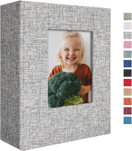 Vista 25 de Vienrose - Álbum de fotos de 4 x 6 pulgadas, 100 páginas, cubierta de lino con ventana frontal, para bebés, bodas, familias, niños y aniversarios