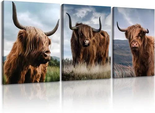 Vista 32 de 3 piezas modernas de lienzo de león de animales salvajes, pinturas de retratos de familia de leones, decoración de pared, obras de arte de sala