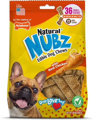 Vista 15 de Nylabone Nubz - Golosinas masticables naturales para perros pequeños, huesos masticables para perros de larga duración, hechos en los Estados