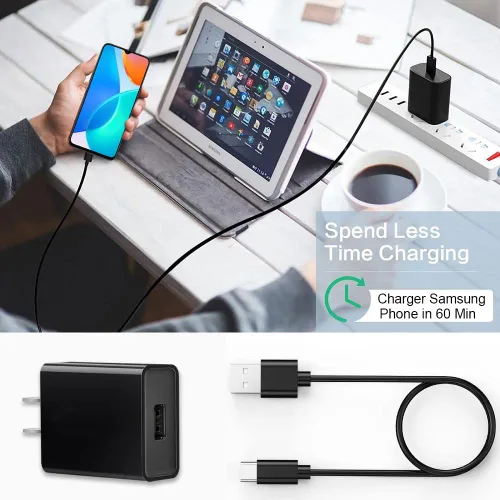 Vista 3 de Cable de carga USB C para Samsung Galaxy A14 5G, A23, A13, A54, A34, A03S, A04e, A04s, A04, A80, A70, A71, A60, A50, A40, A30, A20e, A20, A8, A8s