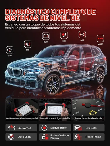 Vista 6 de XTOOL D7 Escáner OBD2 Herramienta de escaneo bidireccional, escáner 2025 para automóvil, FCA Autoauth, CANFD/DoIP, más de 36 reseteos, pruebas