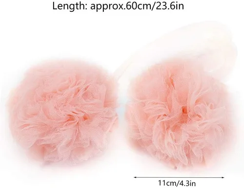 Vista 7 de Bola de red para bebés, bolas de flores colgantes para cama, accesorios para cuna, decoración colgante de pared (rosa)