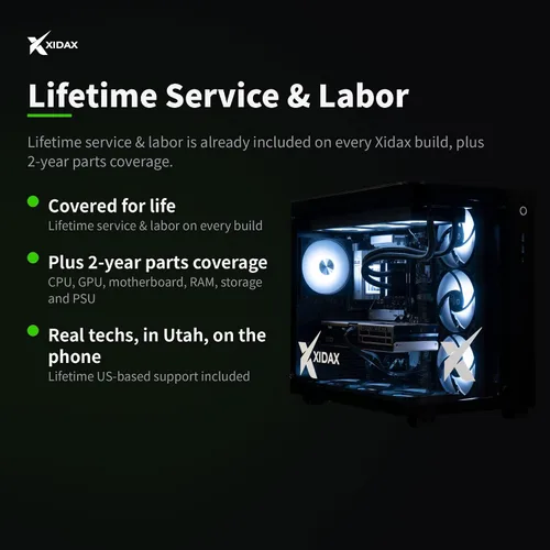 Vista 6 de XIDAX PC para juegos preconstruida, Core Ultra 9 285K, RTX 5090, 64 GB DDR5