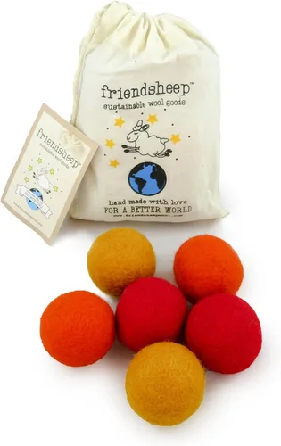 Vista 4 de Friendsheep Pelota de juguete de lana ecológica para mascotas, gato, hurón, perro pequeño, comercio justo, hecha a mano en Nepal, ecológica, 100%