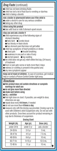 Vista 13 de Children's Advil Analgésico y reductor de fiebre, suspensión oral de ibuprofeno sin colorantes y sin azúcar, sabor a bayas, 4 onzas líquidas