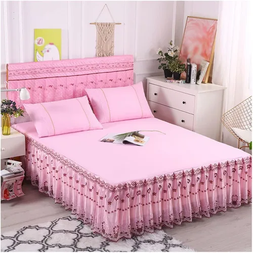 Vista 20 de OTBK Falda de cama individual blanca con volantes y borlas, estilo bohemio, falda de cama con encaje, volantes, floral, Shabby Chic juegos de ropa