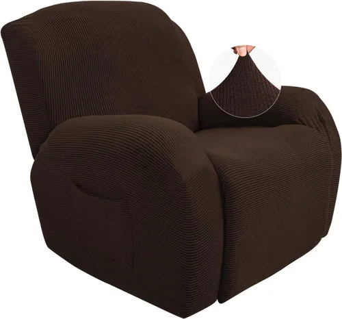 Vista 14 de JIVINER Fundas súper elásticas para sillas reclinables, de elastano, suave, con bolsillos, protector de muebles reclinables