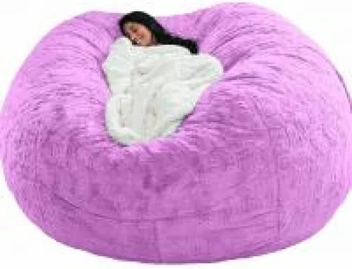 Vista 12 de DIOB Funda redonda para silla de puf, para adultos, adolescentes (relleno no incluido), silla de sofá gigante suave, cómoda silla de descanso