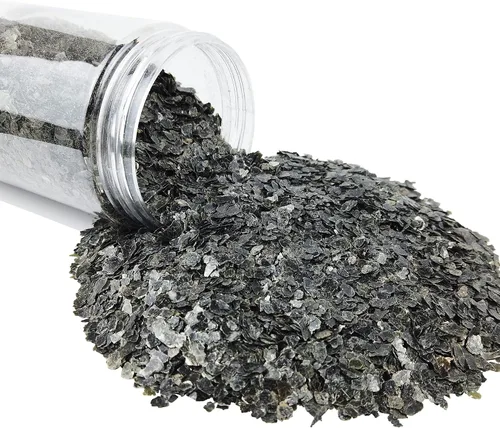 Vista 2 de TWINKLING Copos de mica de color natural, copos dorados, hoja de purpurina de copos de mica para manualidades de resina de bricolaje, arte de uñas