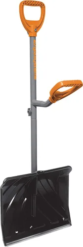 Vista 2 de ErgieShovel ERG-SNSH18 - Pala de nieve resistente a los impactos, pala de 18 pulgadas, astil de 48 pulgadas, hoja combinada de empuje/cuchara