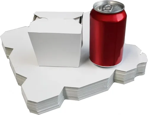 Vista 2 de Paquete de 50 cajas de papel blanco chino de 16 onzas, contenedor plegable de fideos para llevar alimentos