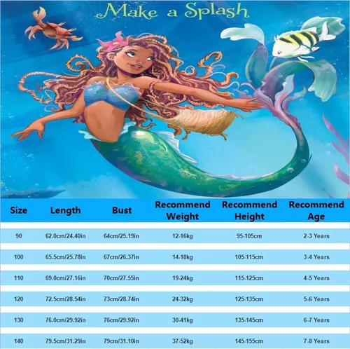 Vista 2 de QASALOP Little Girls Mermaid 2023 Costume Princess Dress up Clothes for Girls Sleeveless Summer Dresses for kids 3-8 Years