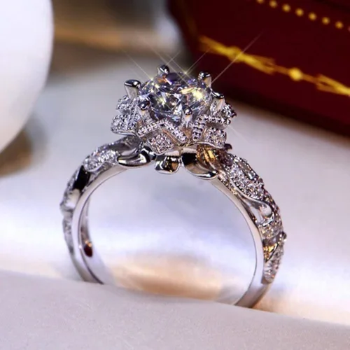 Vista 68 de Iumer - Anillo de zircón de dos piezas con incrustaciones de diamantes de imitación artificiales para mujer, talla 6-10.