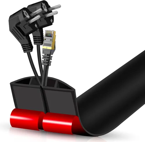 Vista 66 de Cubierta autoadhesiva para cables de suelo, gestión de cables de 3.3 pies, protector de tira de extensión para cables, evita tropiezos de cables