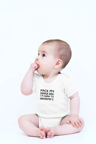 Vista 14 de CBTwear Pack My Diaper Bag, I'm Going To Grandma's House Baby Bodysuit - Linda ropa unisex para recién nacido