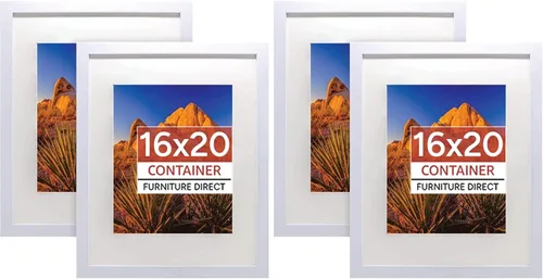 Vista 10 de Container Furniture Direct Marcos de fotos colgantes de 11 x 14 pulgadas para pared con plexiglás y doble colgador de montaje para formatos Negro