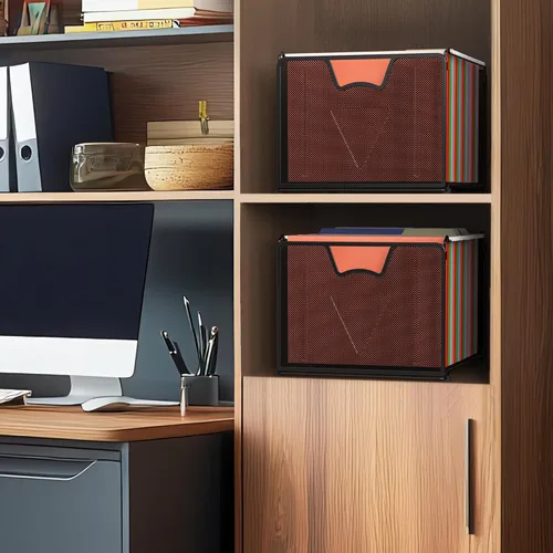 Vista 6 de Organizador de malla para archivos colgante de SimpleHouseware, color negro