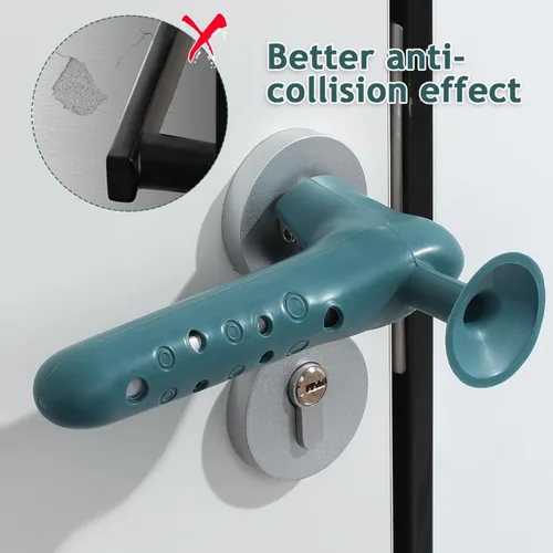 Vista 2 de Toddmomy Guantes para pomo de puerta, 4 cubiertas de silicona para manijas de puerta con ventosa, protector anticolisión para la seguridad