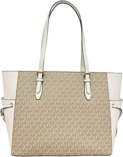 Vista 8 de Michael Kors Gilly Jet Set - Bolso grande con cremallera y cordón, Crema Claro Mk, Cordón