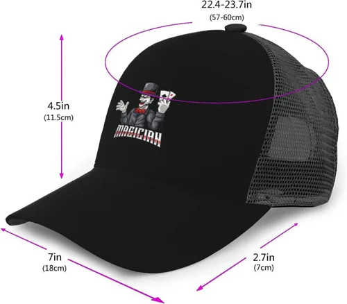 Vista 6 de Magician Performance Baseball Cap Women Men Mesh Baseball Caps Adjustable Outdoor Sports Sun Hat Trucker Mesh Hats Black
