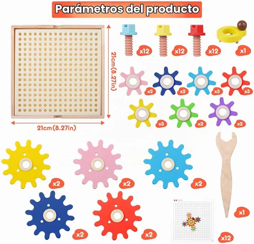 Vista 2 de Rompecabezas de madera para niños, juguete de pensamiento crítico