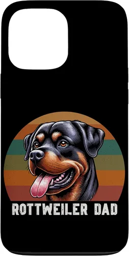 Vista 23 de Rottweiler Dad Rottie Father Dog Parent Father's Day Retro Case for iPhone 16