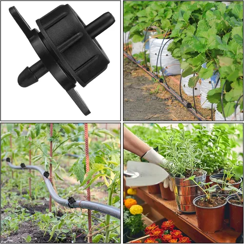 Vista 7 de Didaey 50 piezas de emisores de riego por goteo de 1 GPH, tubería de agua, tubo de riego de compensación de presión, sistema de emisores de goteo