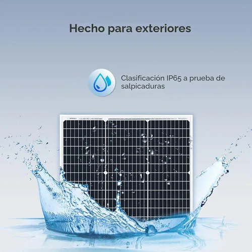 Vista 5 de Renogy Panel Solar de 50 W 12 V, Cargador de Módulo PV Monocristalino de Alta Eficiencia de 50 W para Techo de Casa Rodante, Marina, Granja, Batería