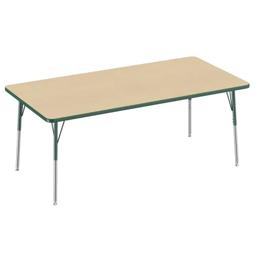 Vista 206 de FDP - Mesa rectangular para actividades escolares y de oficina (24 x 36 pulgadas), patas estándar con deslizadores giratorios, altura ajustable