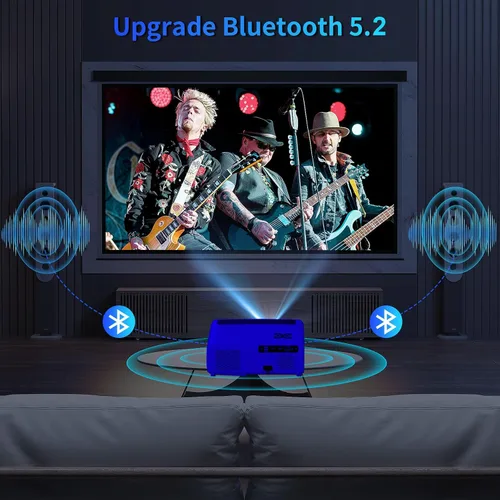 Vista 5 de [Enfoque automático ANSI 2000] Proyector 4K Full HD con WiFi y Bluetooth, proyector de cine en casa XNoogo para exteriores, Keystone automático 6D