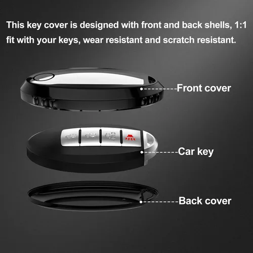 Vista 3 de Funda para llavero Nissan, Negro