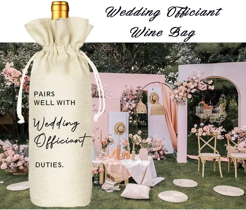 Vista 5 de Socive Regalo oficial de boda, combina bien con bolsa de vino oficial de boda, regalos para pastor, regalo de propuesta para anfitrión, bolsas