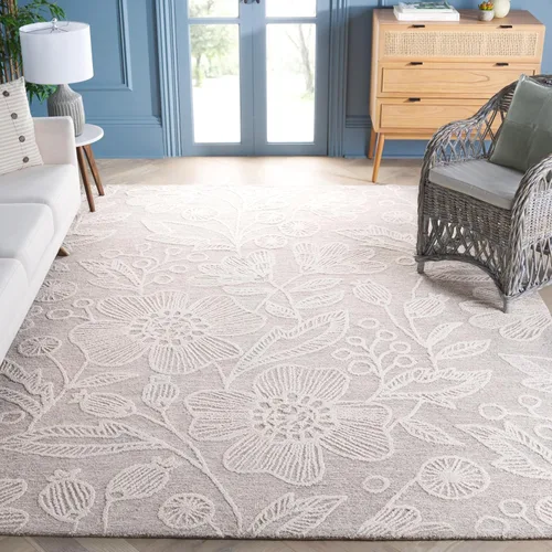 Vista 17 de SAFAVIEH Jardin Collection - Alfombra de pasillo, 2 pies 3 pulgadas x 8 pies, azul y marfil, lana floral hecha a mano, ideal para zonas de alto