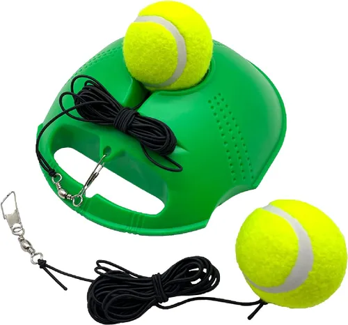 Vista 12 de Entrenador de tenis con base de rebote Equipo de auto entrenamiento con 2 pelotas de tenis