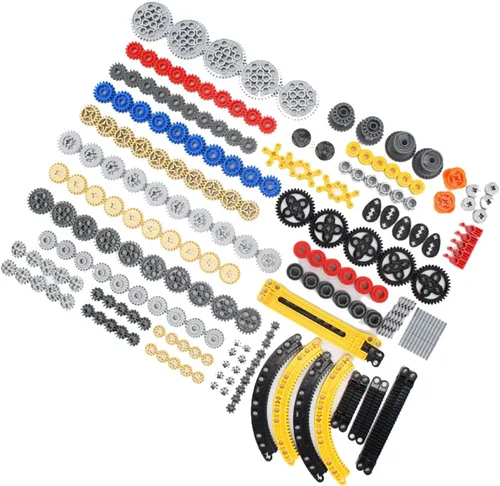 Vista 3 de SEEMY - Juego de engranajes para piezas de la serie técnica compatibles con piezas de Lego Technic, elevador, pasadores, ejes, conectores