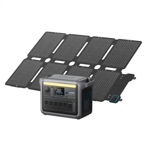 Vista 9 de Anker SOLIX C1000 Estación de energía portátil con panel solar bifacial de 100 W, generador solar de 1,800 W, batería LFP de 1056 Wh (LiFePO4), 6