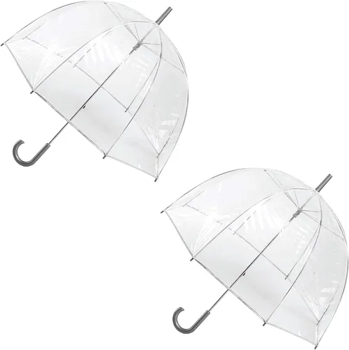 Vista 20 de Totes Adult Clear Bubble Umbrella with Dome Canopy and Lightweight Wind and Rain Protection