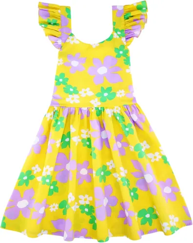 Vista 213 de Vestido de verano para niña, de algodón, con diseño floral