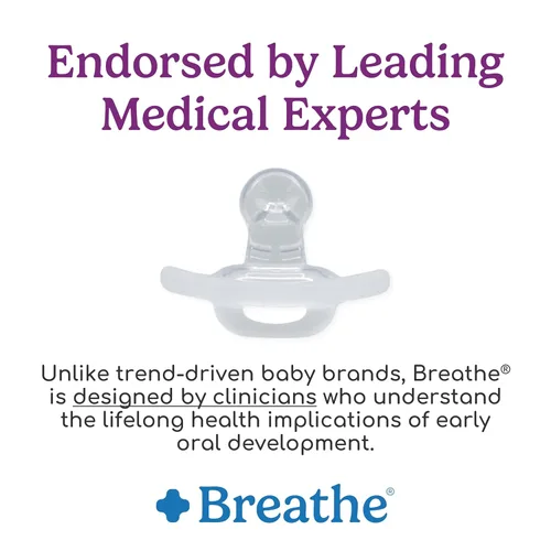 Vista 6 de Chupete Breathe Baby – Diseño Patentado para el Desarrollo Oral y Facial Natural - Libre de BPA, Libre de Látex, Desarrollado por Pediatras - Apto
