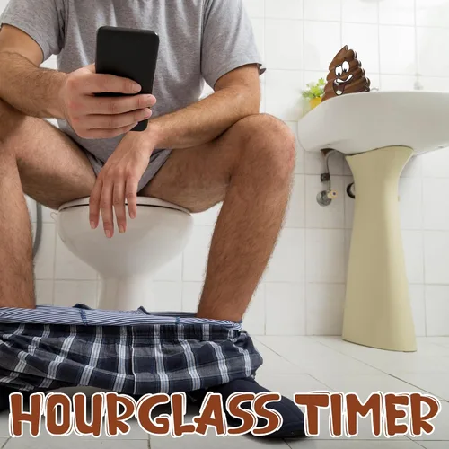Vista 4 de Funwares Temporizador de Baño – Gracioso Temporizador de Arena de 5 Minutos para Chicos que Pierden Tiempo en el Baño, Regalo Gracioso para Papá