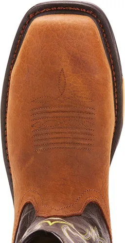 Vista 5 de ARIAT Workhog Xt - Botas de trabajo impermeables con punta cuadrada ancha para hombre, Aceitado Marrón Oscuro/Negro