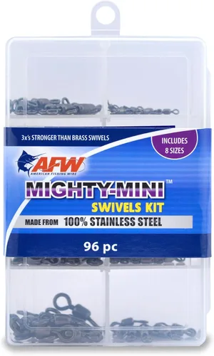Vista 19 de American Fishing Wire Mighty Mini grúa giratoria, línea de pesca esencial, equipo de pesca compacto, giro de agua salada, giro de acero inoxidable