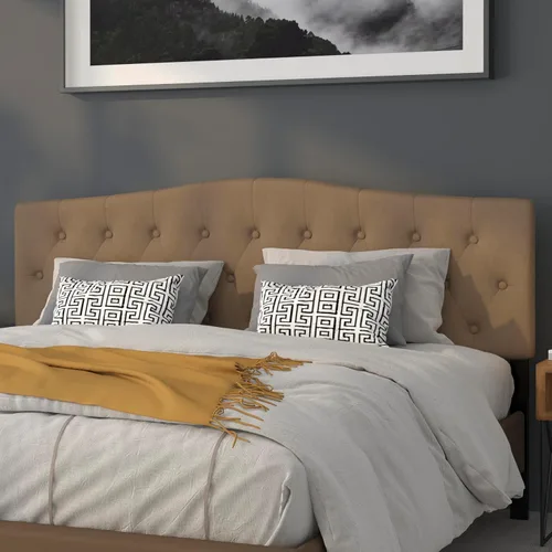Vista 26 de Flash Furniture Cambridge - Cabecera tapizada capitoné tamaño individual en tela beige