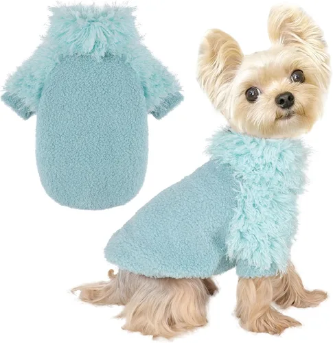 Vista 9 de Suéteres pequeños para perros, ropa para perro, suéter para cachorros, suéter para chihuahua, perro salchicha, Yorkie, suave, grueso, cálido, suéter