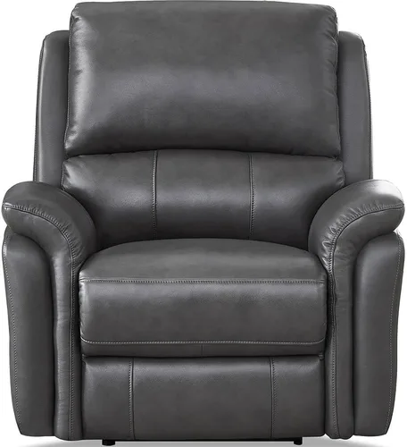 Vista 15 de Hydeline Erindale Zero Gravity Power - Sofá biplaza reclinable de cuero de grano superior, color gris cuarzo Quartz gris