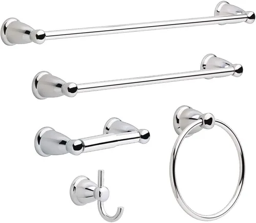 Vista 3 de Franklin Brass Kinla KIN35-PC-1 - Gancho para toallas, cromo pulido, accesorios de baño, paquete de 2 2-Cromo pulido