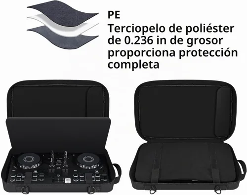 Vista 2 de DJ Control - Funda de viaje para AlphaTheta DDJ-FLX2 y accesorios Mochila portátil para bolso de hombro para Hercules Inpulse 200 MK2/Inpulse 200