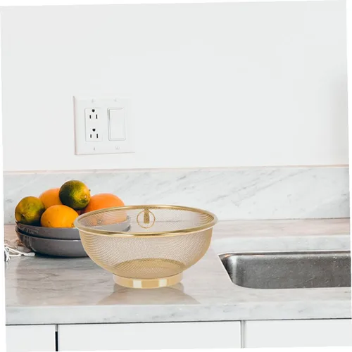 Vista 6 de Toyvian Colador de malla fina de acero inoxidable para lavado de arroz y drenaje de verduras, colador de cocina con malla ultrafina para tamizar