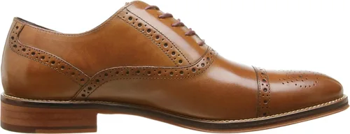 Vista 6 de Johnston Murphy Puntera Conard para hombre cuero pulido a mano suela de goma Marrón 8